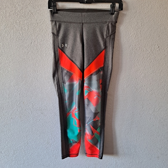 Under Armour Pants - Under Armour Gray and Orange Capri Workout Leggings